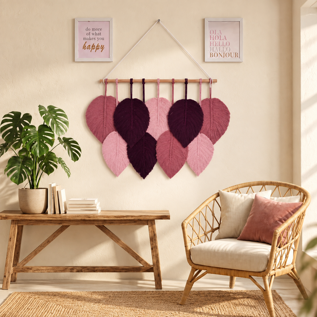 Berry Blush Leaf Hanging