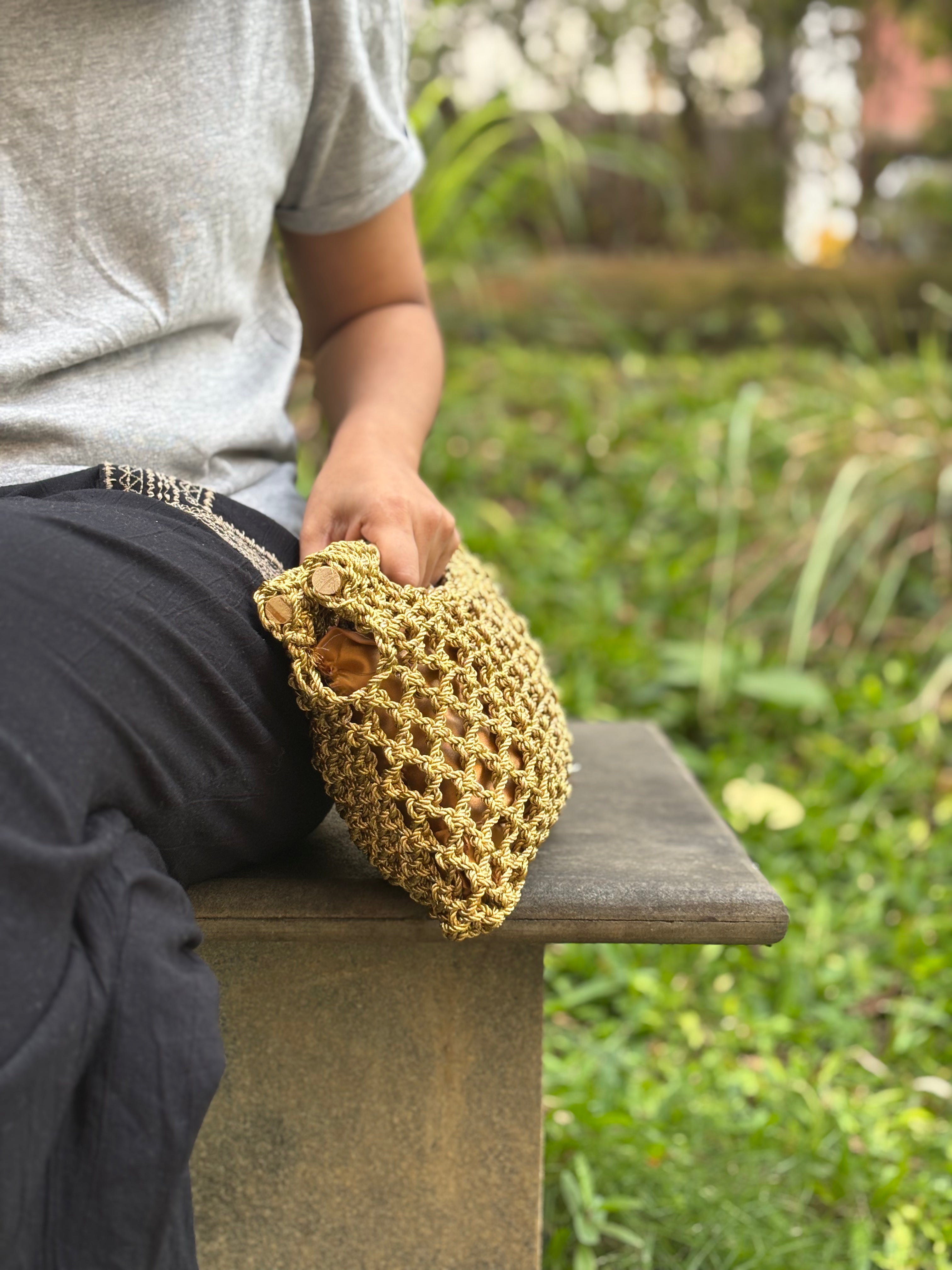 Macrame Hand Clutch